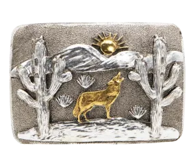 Desert Coyote Belt Buckle