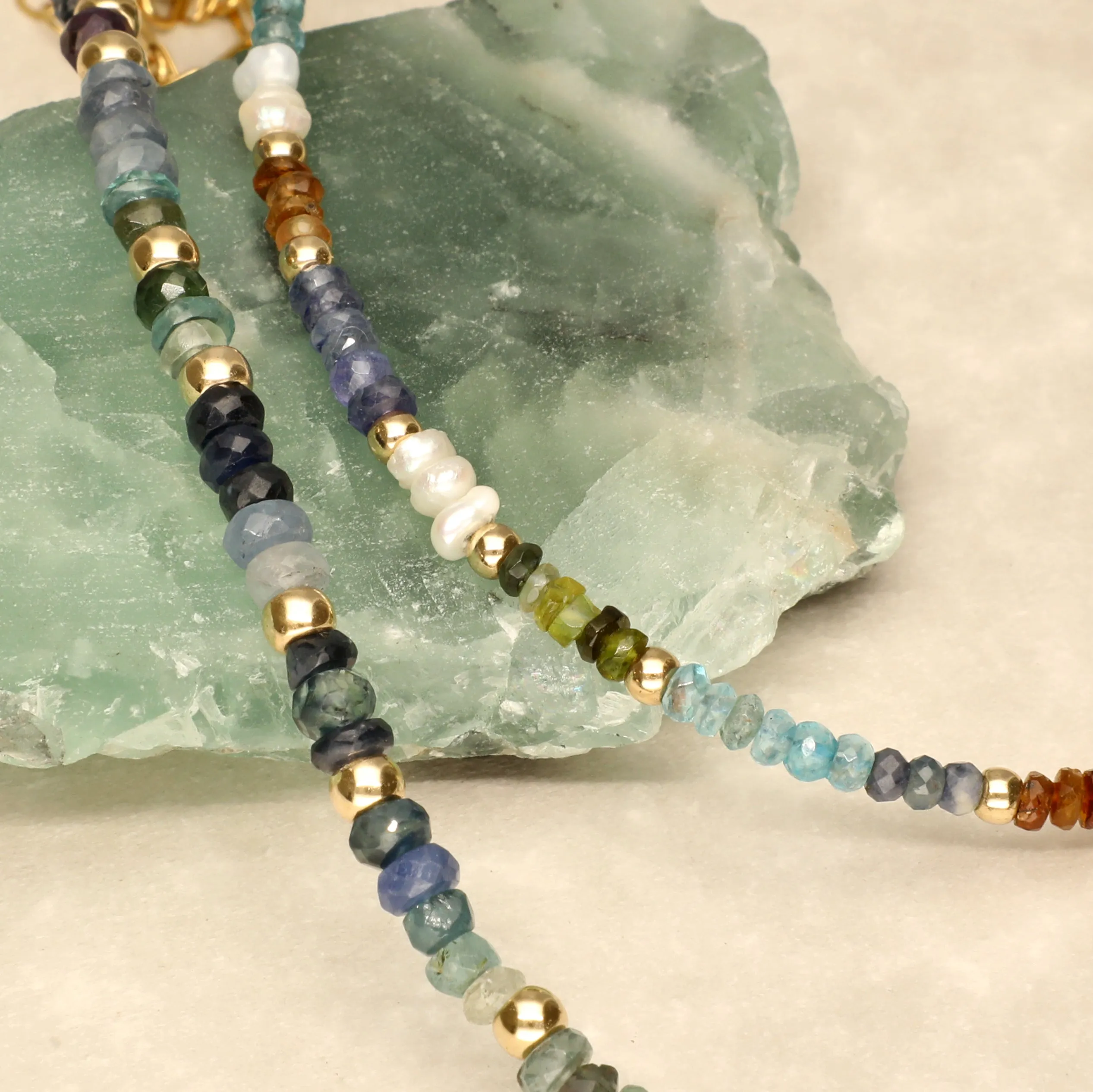 Desert  Oasis Semi Precious Half Stone Necklace