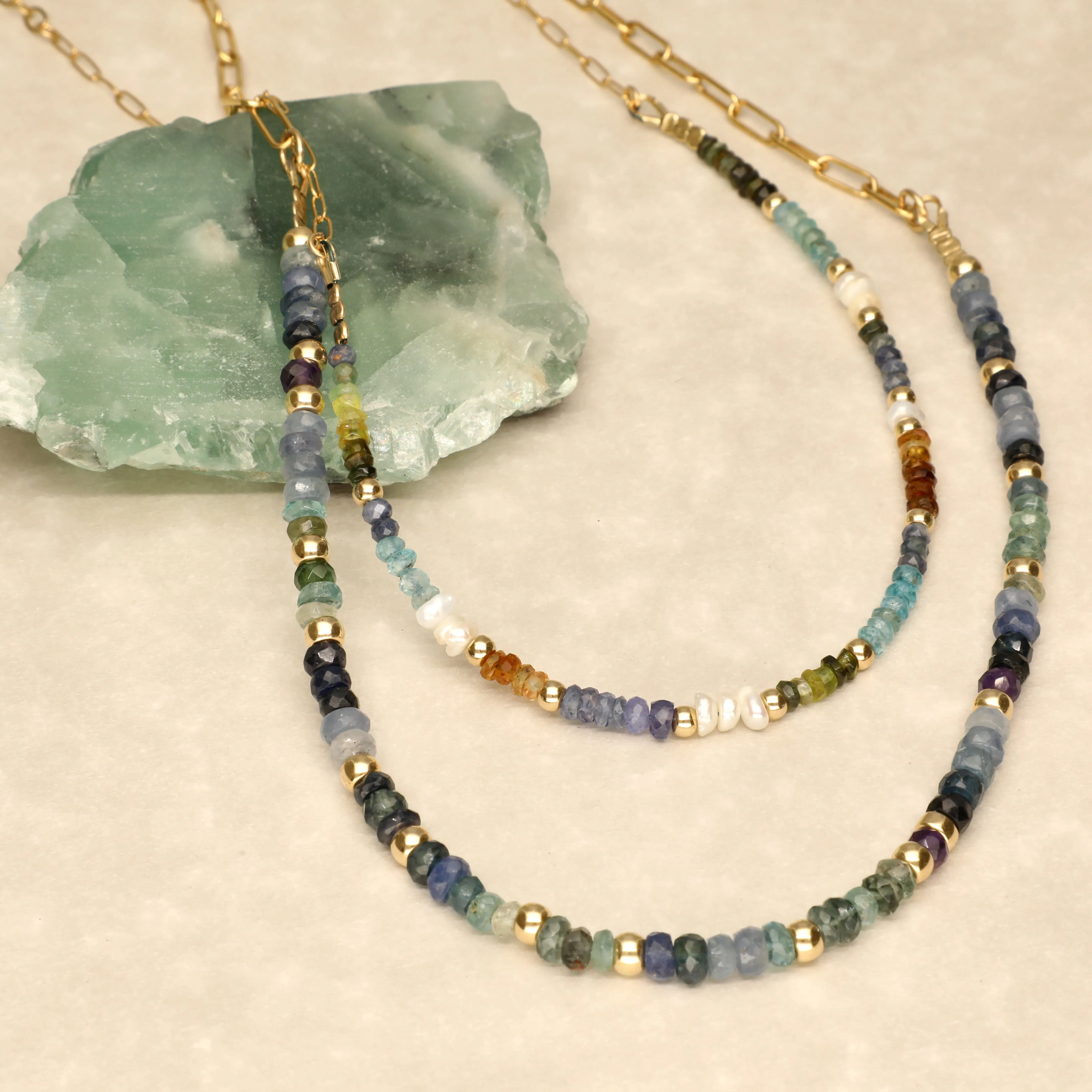 Desert  Oasis Semi Precious Half Stone Necklace