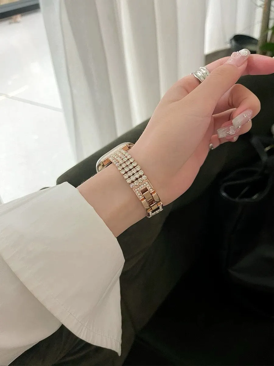 Diamond Encrusted Bracelet iWatch Band Series 1 2 3 4 5 6 7 8 9 Ultra Generation 38mm 40mm 41mm 42mm 44mm 45mm 49mm Chain Apple Watch Strap