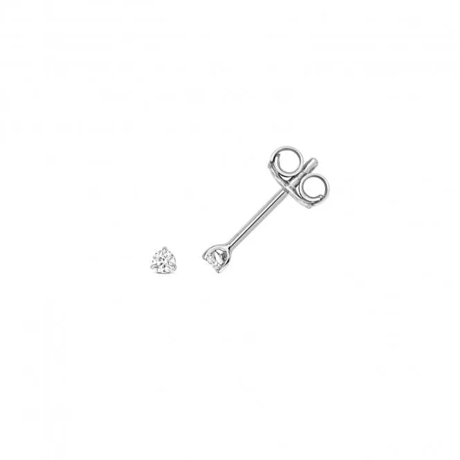 Diamond Jewellery 18ct White Gold Diamond 3 Claw Earring Studs EDQ335W