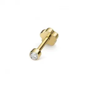 Diamond Jewellery 9ct Gold Diamond Cartilage Rubover Single Stud ED906