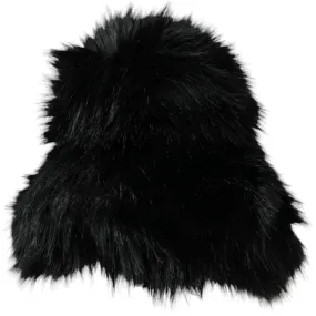 Dolce & Gabbana Black Faux Fur Womens Bucket Hat