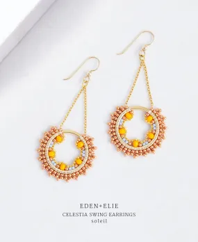 EDEN   ELIE Celestia Swing Earrings - soleil orange