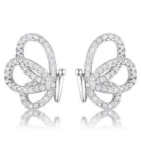 Edsel CZ Butterfly Stud Earrings