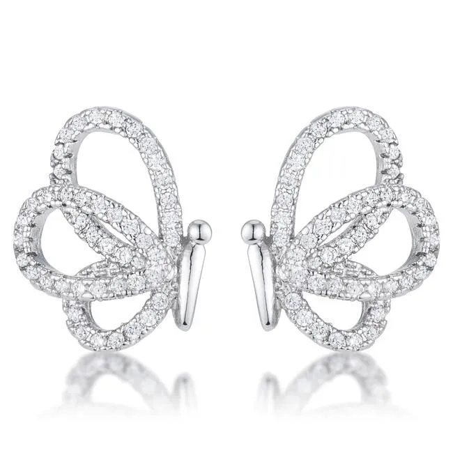 Edsel CZ Butterfly Stud Earrings