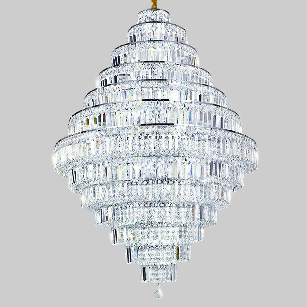 Elegant Crystal Chandelier for Grand Staircase & Lobby Fixtures