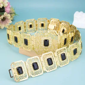 Elegant Morocco Caftan Belt - Adjustable Crystal Wedding Jewelry