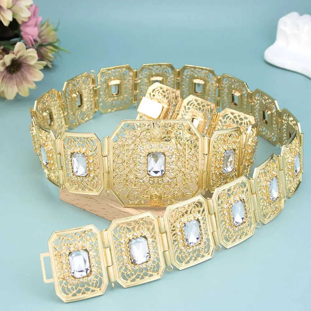 Elegant Morocco Caftan Belt - Adjustable Crystal Wedding Jewelry