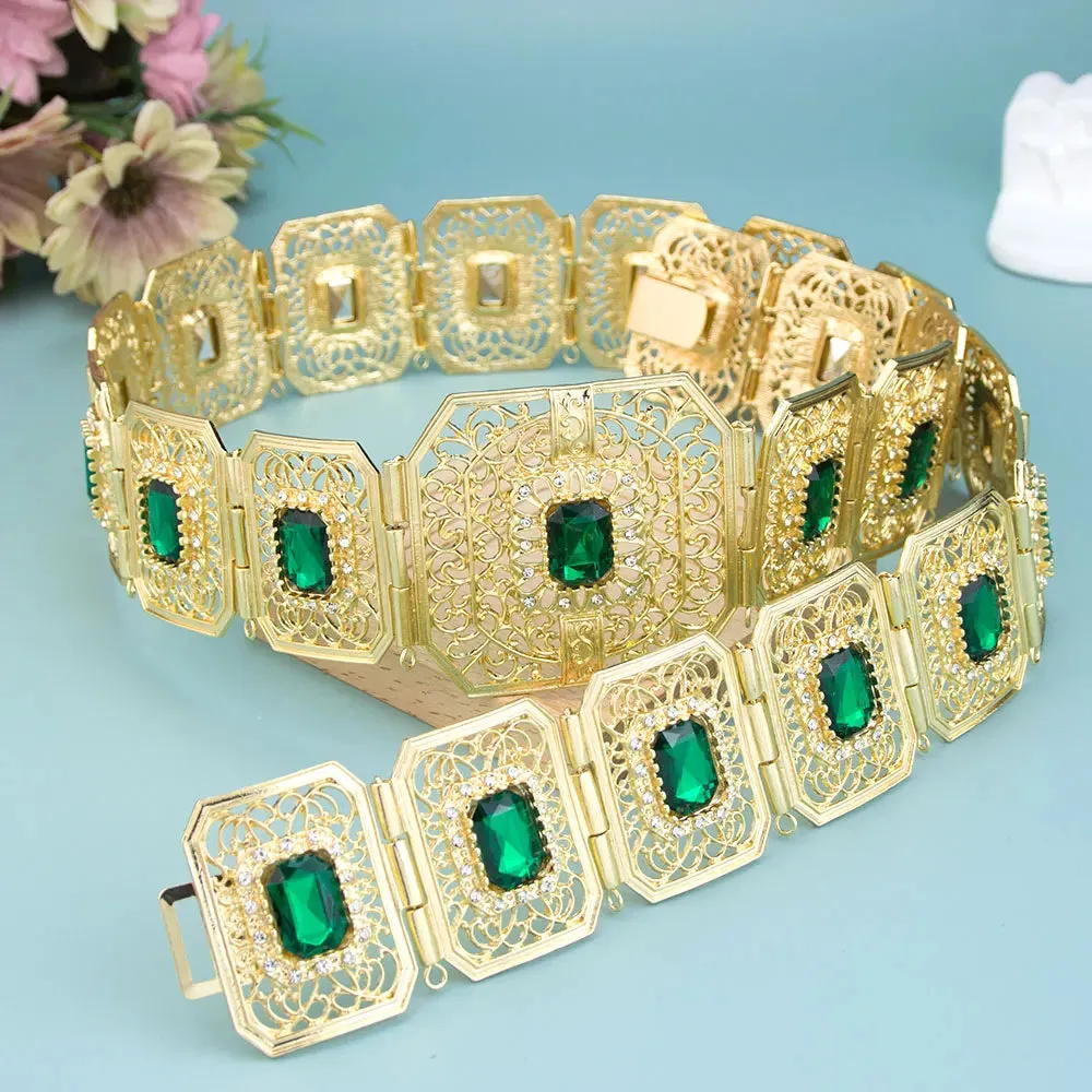 Elegant Morocco Caftan Belt - Adjustable Crystal Wedding Jewelry