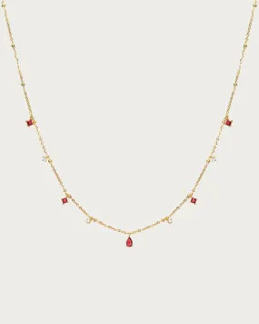 Elysee Necklace in Garnet Red