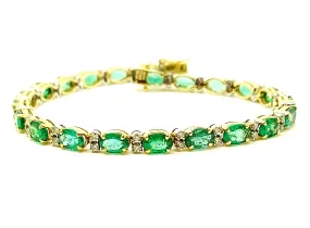 EMERALD AND DIAMOND TENNIS BRACELET AD NO.2853