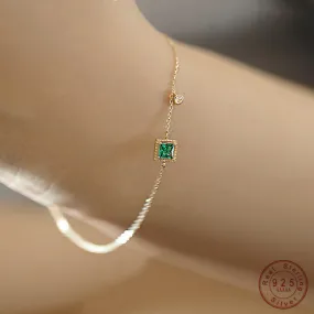 Emerald Crystal Chain Bracelet