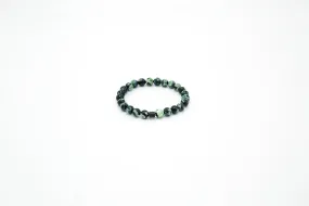 Emerald Hematite Elastic Beaded Bracelet