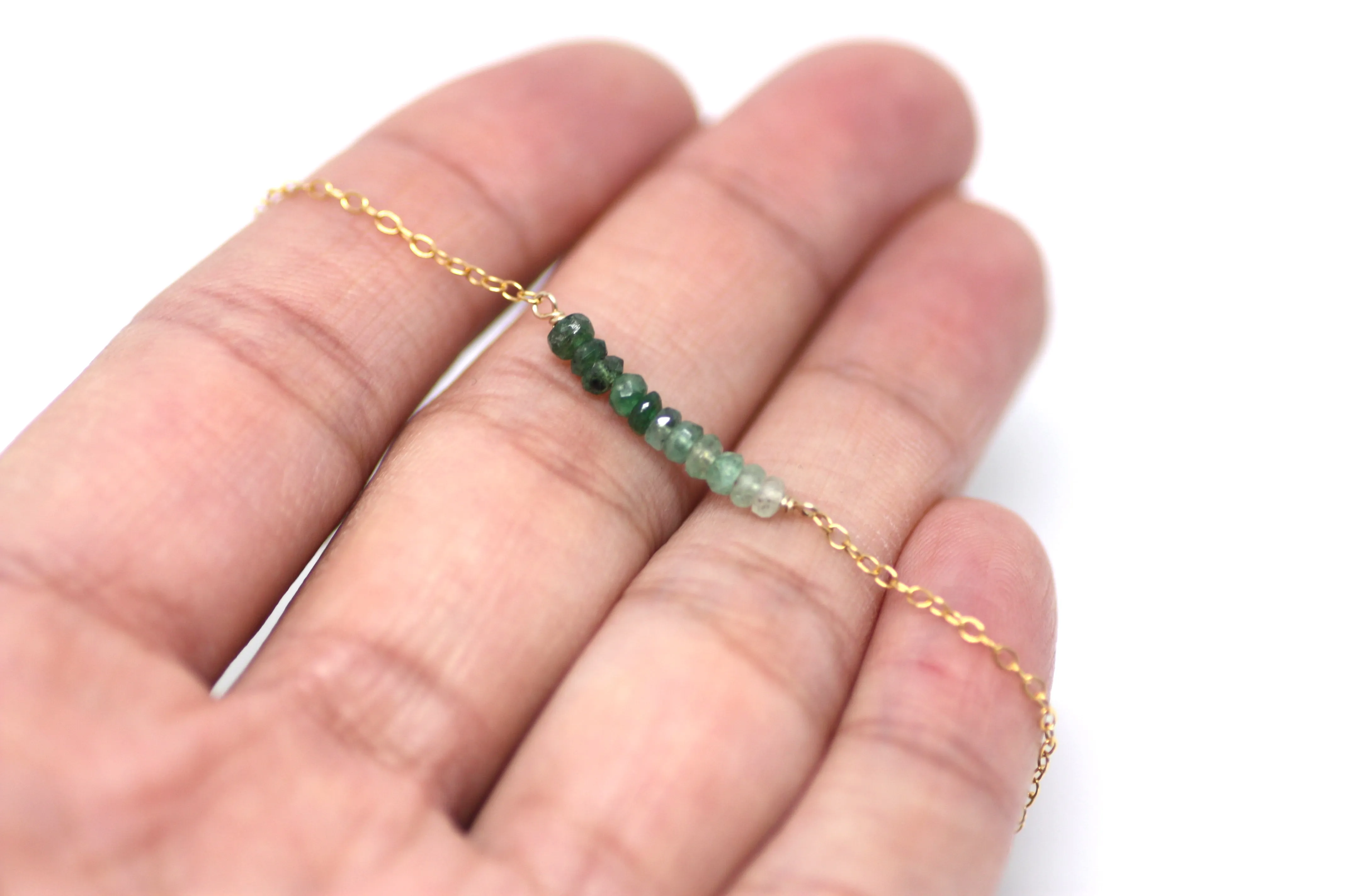 Emerald Petite Bar Bracelet