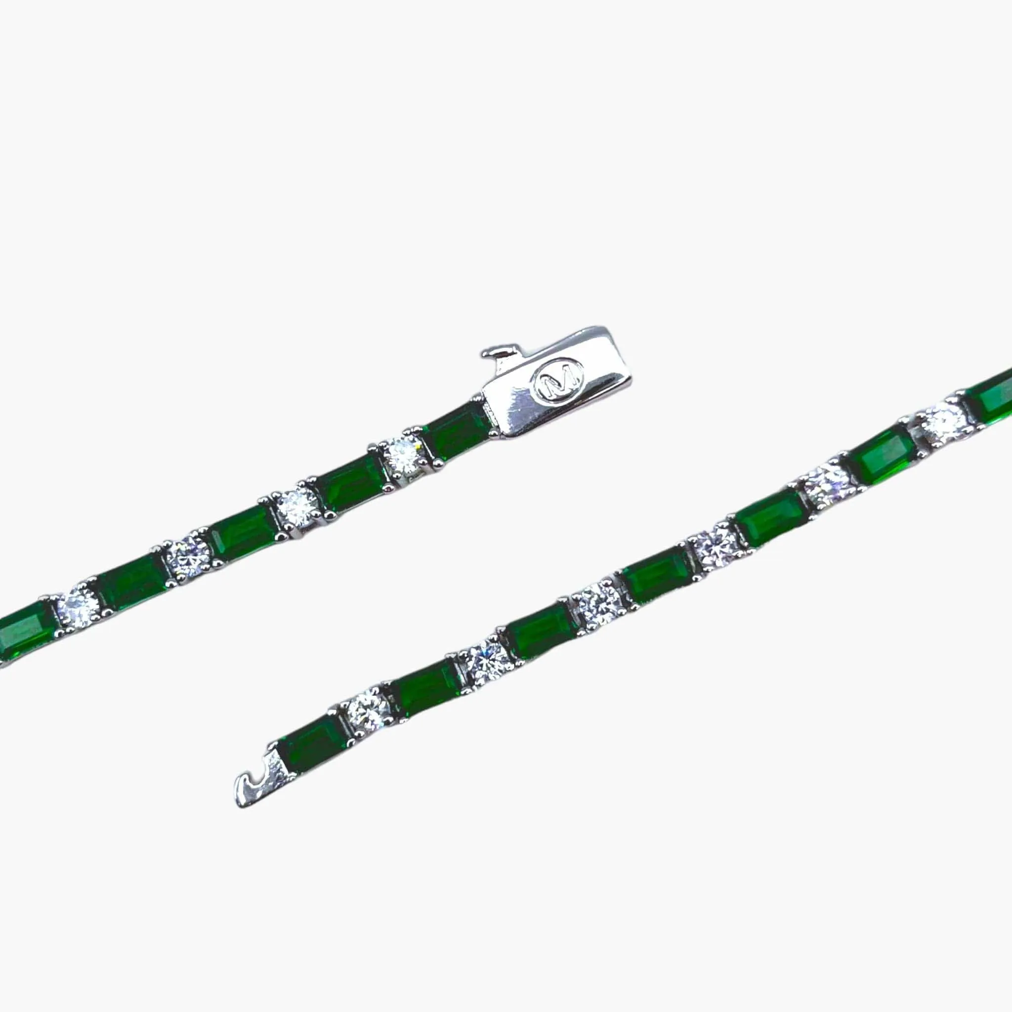 Emerald Tennis Bracelet 3MM - White Gold