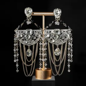 ERICKSON BEAMON Silver Tone Crystal Chandelier Clips