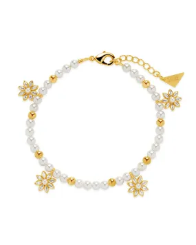 Esti Pearl & CZ Blossom Beaded Bracelet