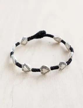 Etched Heart Alloy Bracelet