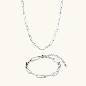 Eternal Necklace & Bracelet Set in Silver