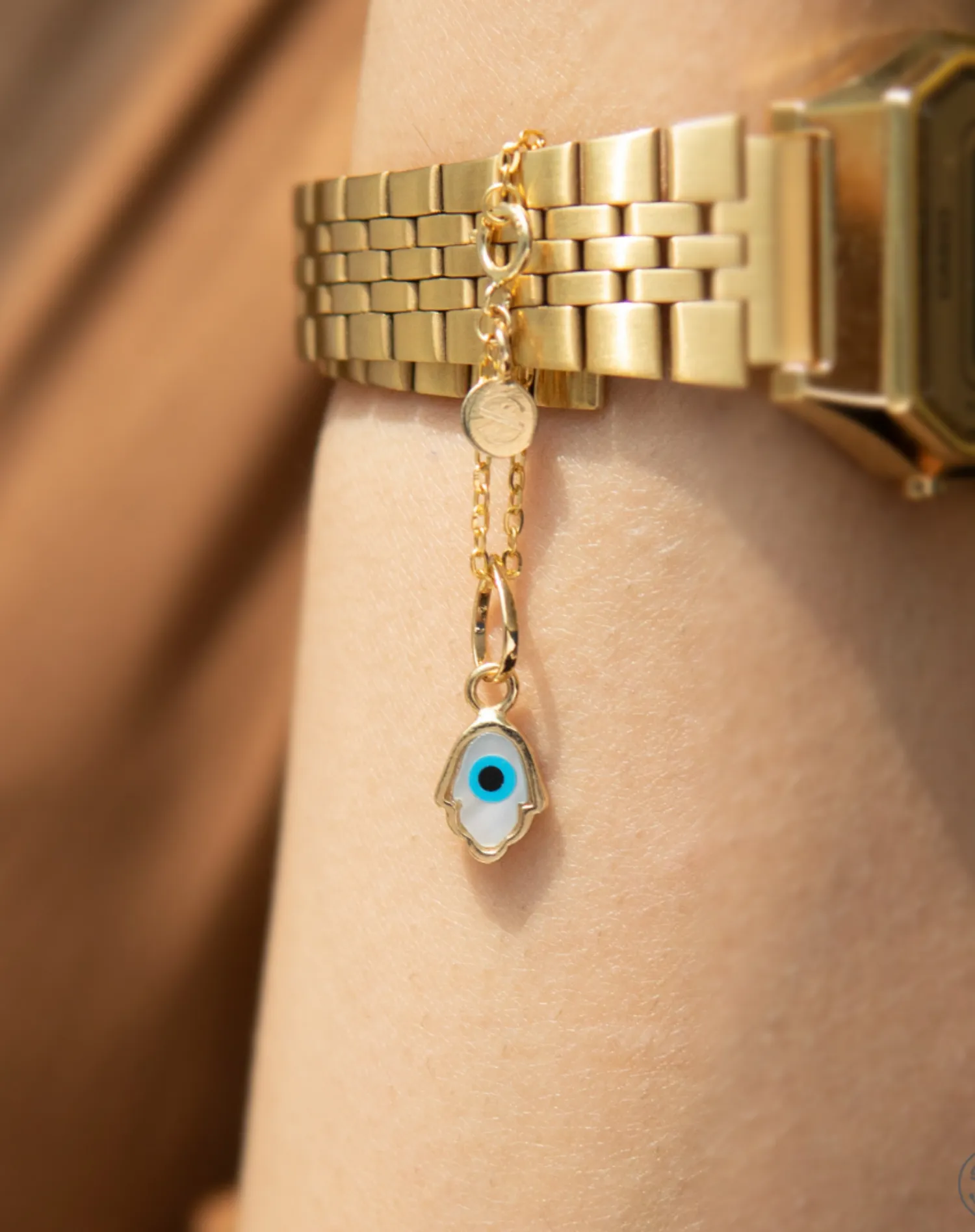 Evil Eye Charm Pendant - Hamsa Hand Small