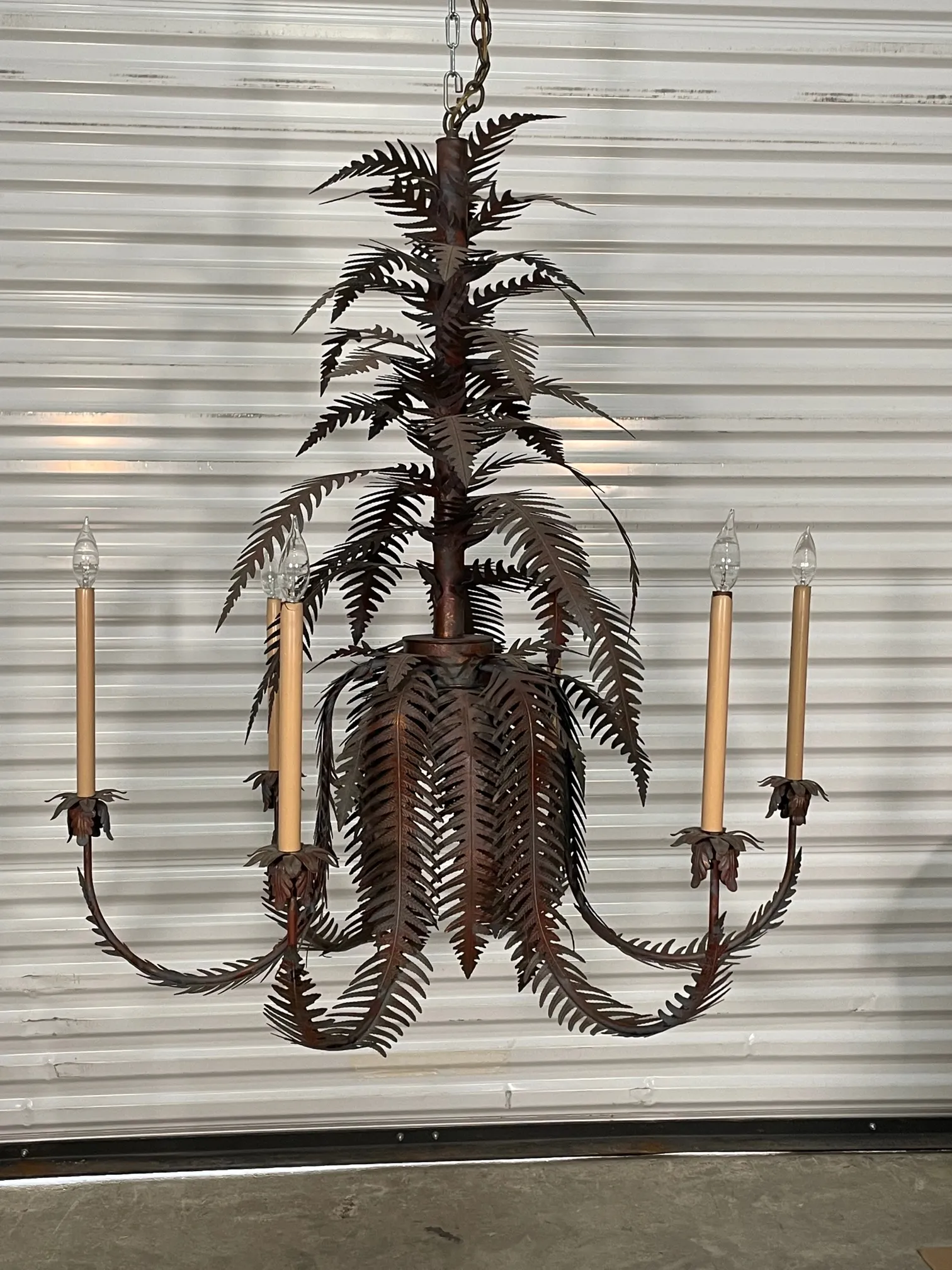 Fern Leaf Sculptural 6-Light Chandelier