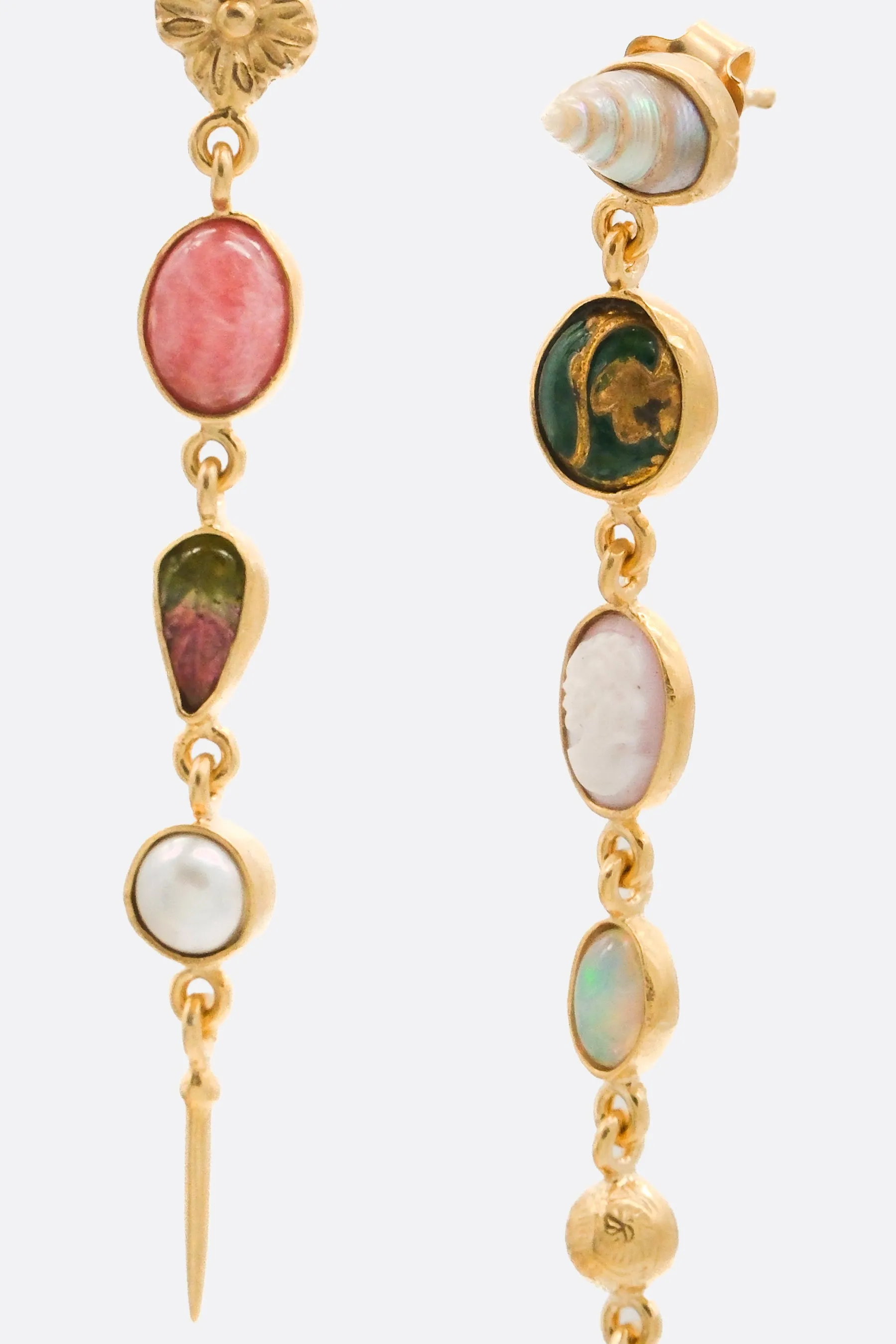 Five Charm Victorian drop earrings