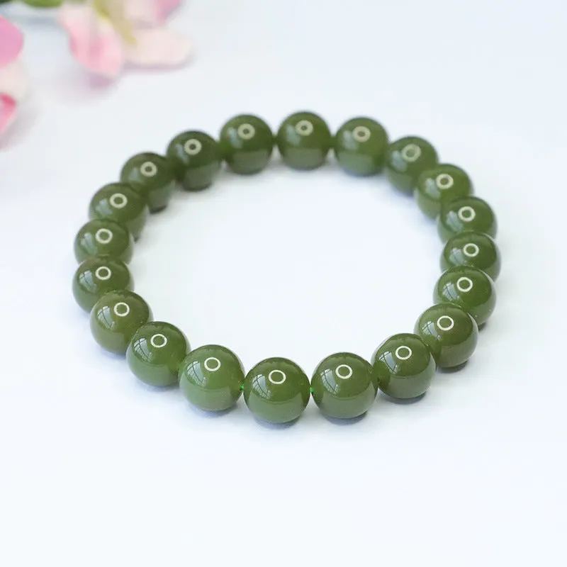 Fortune's Favor Sterling Silver Bracelet with Natural Hetian Jade