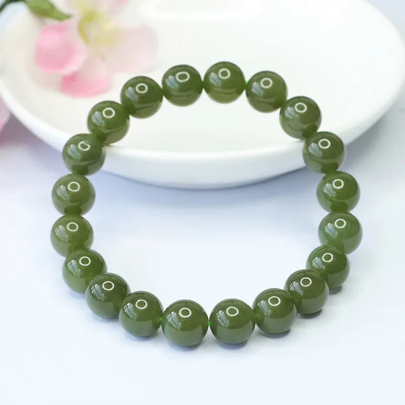 Fortune's Favor Sterling Silver Bracelet with Natural Hetian Jade