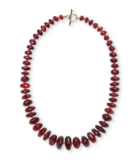 Garnet & Pink Sapphire 14k Gold Necklace