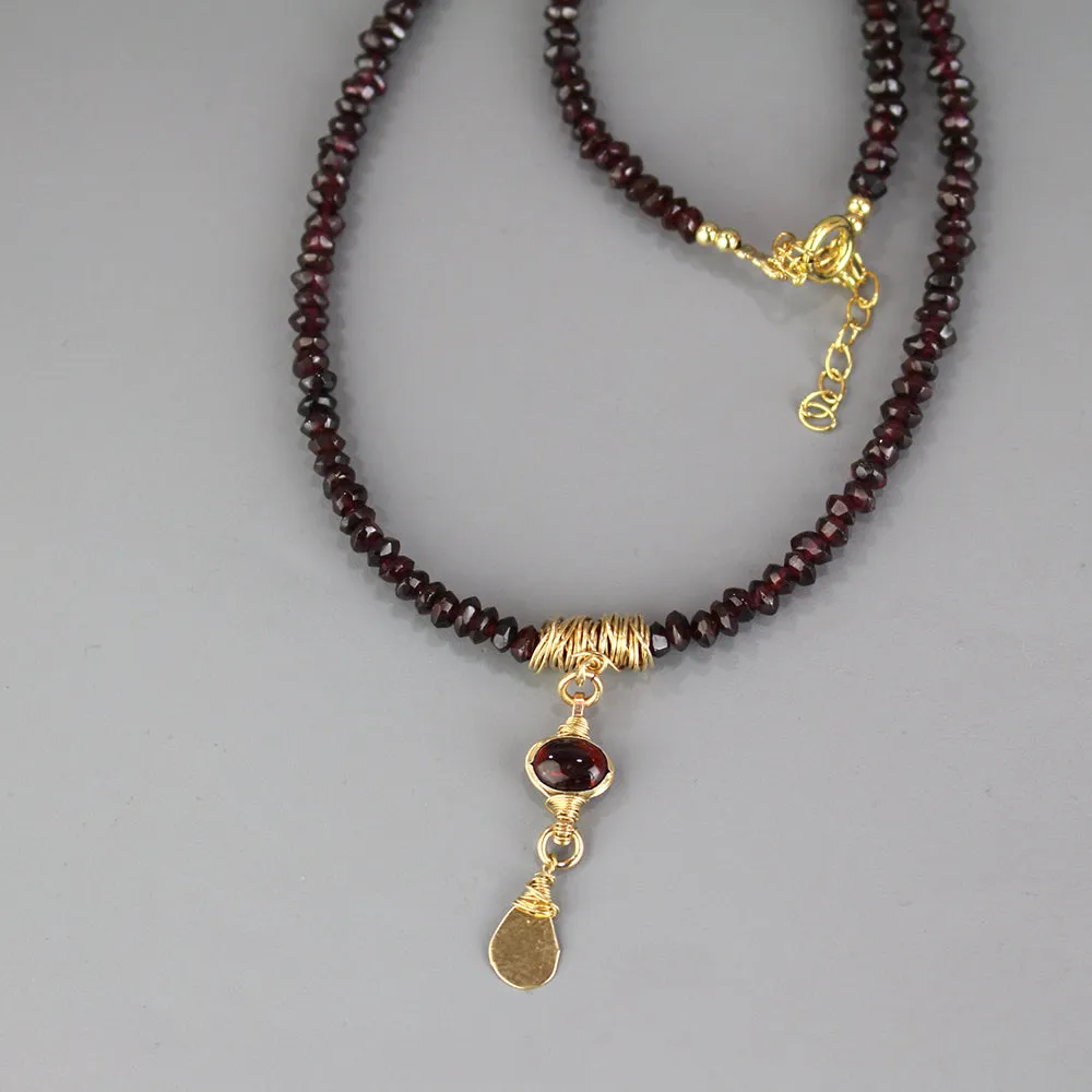 Garnet Eye Necklace