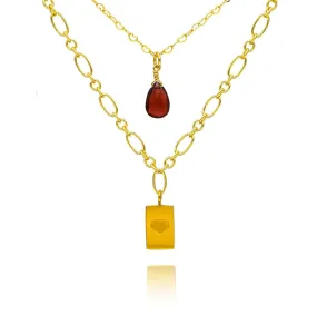 Garnet Love Double Layer Necklace