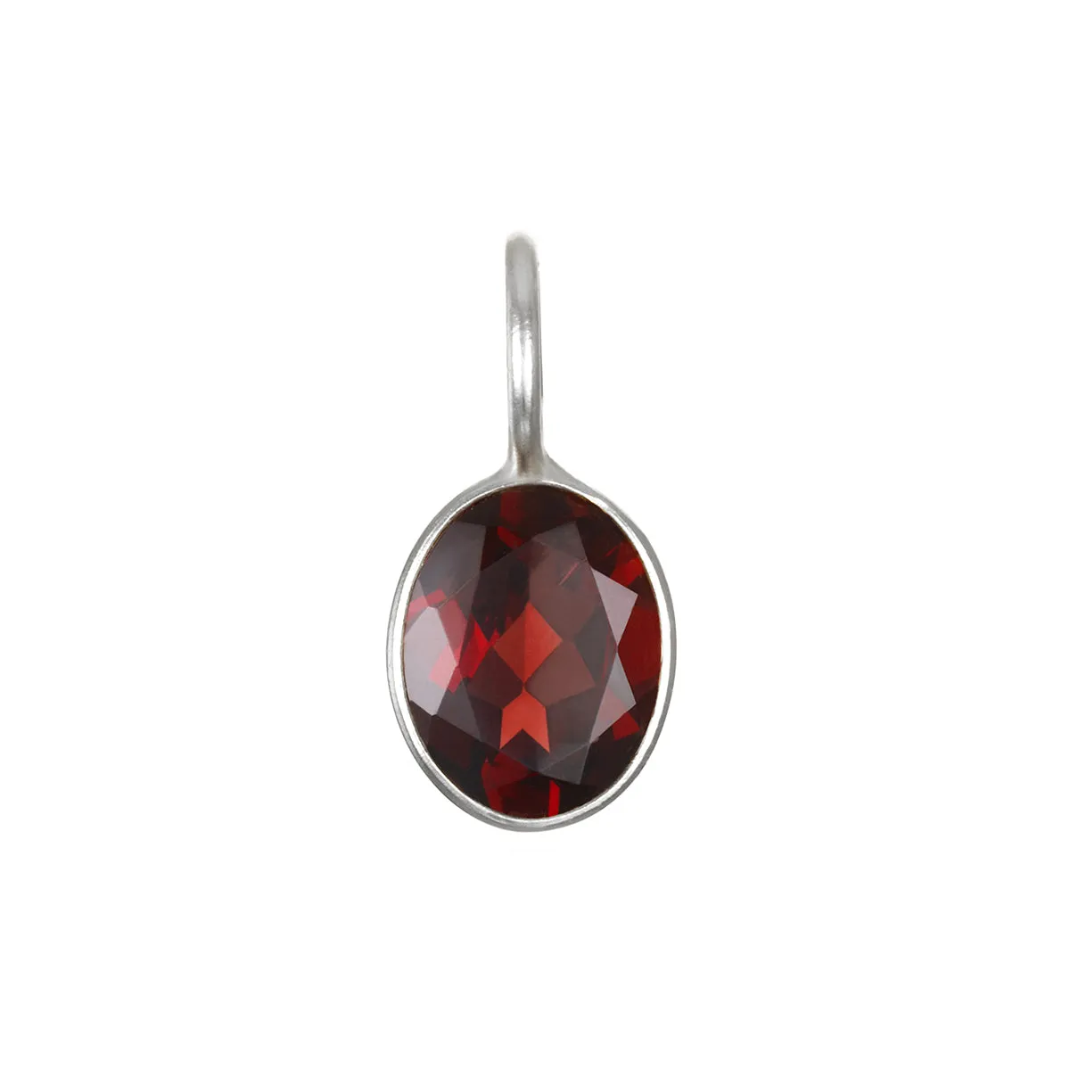 Garnet Oval Charm