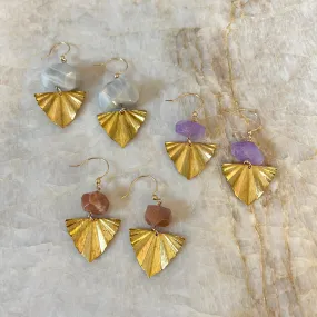 Gemstone Arrowhead Earrings