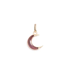 Gemstone Crescent - Karma : 15mm Medallion Garnet with Annex Link