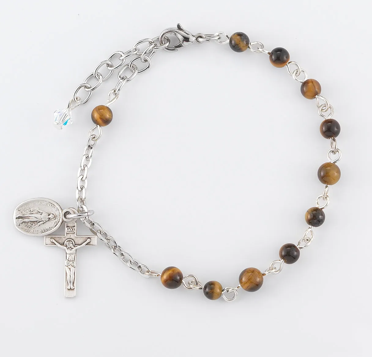 Genuine Tiger Eye Round Rosary Bracelet - BR7400TG