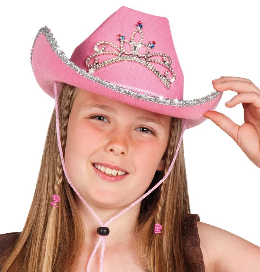 Glitter Cowboy Hut mit Diadem für Kinder