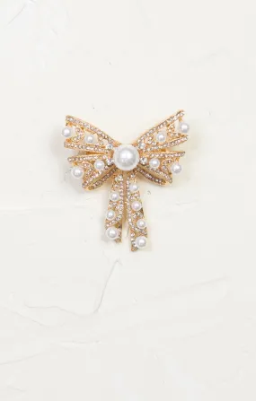 Gold & Pearl Glitz Brooch