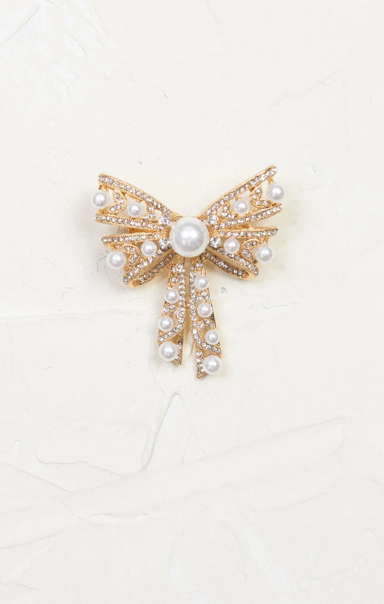 Gold & Pearl Glitz Brooch