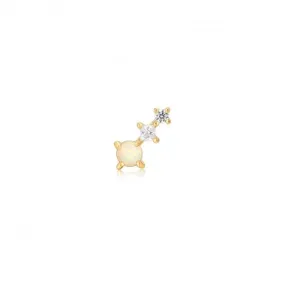 Gold Kyoto Opal Climber Barbell Single Earring E047-02G