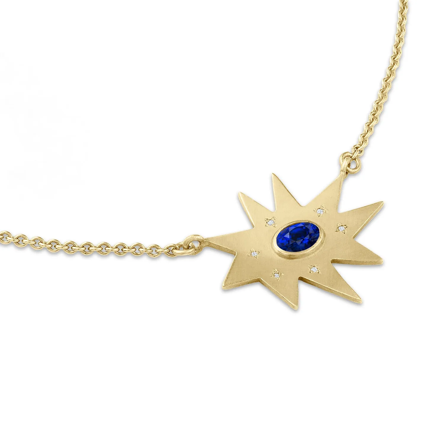 Gold Maxi KAPOW! Necklace: Blue Sapphire