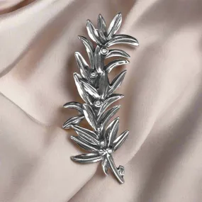 Greek Traditional Olive leaf brooch in Sterling silver (K-22)