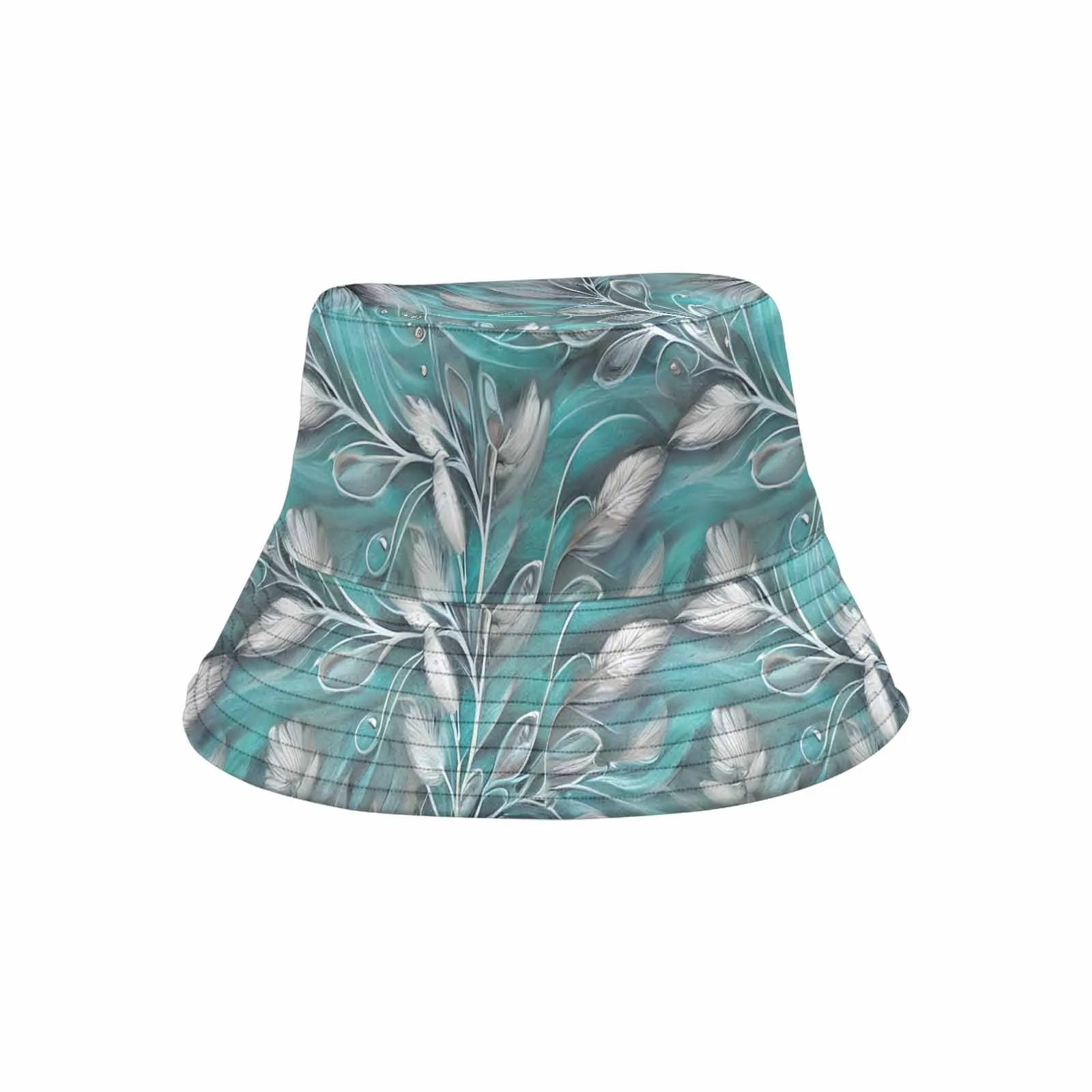 Green Elegant Floral 50  Unisex Summer Single-Layer Bucket Hat