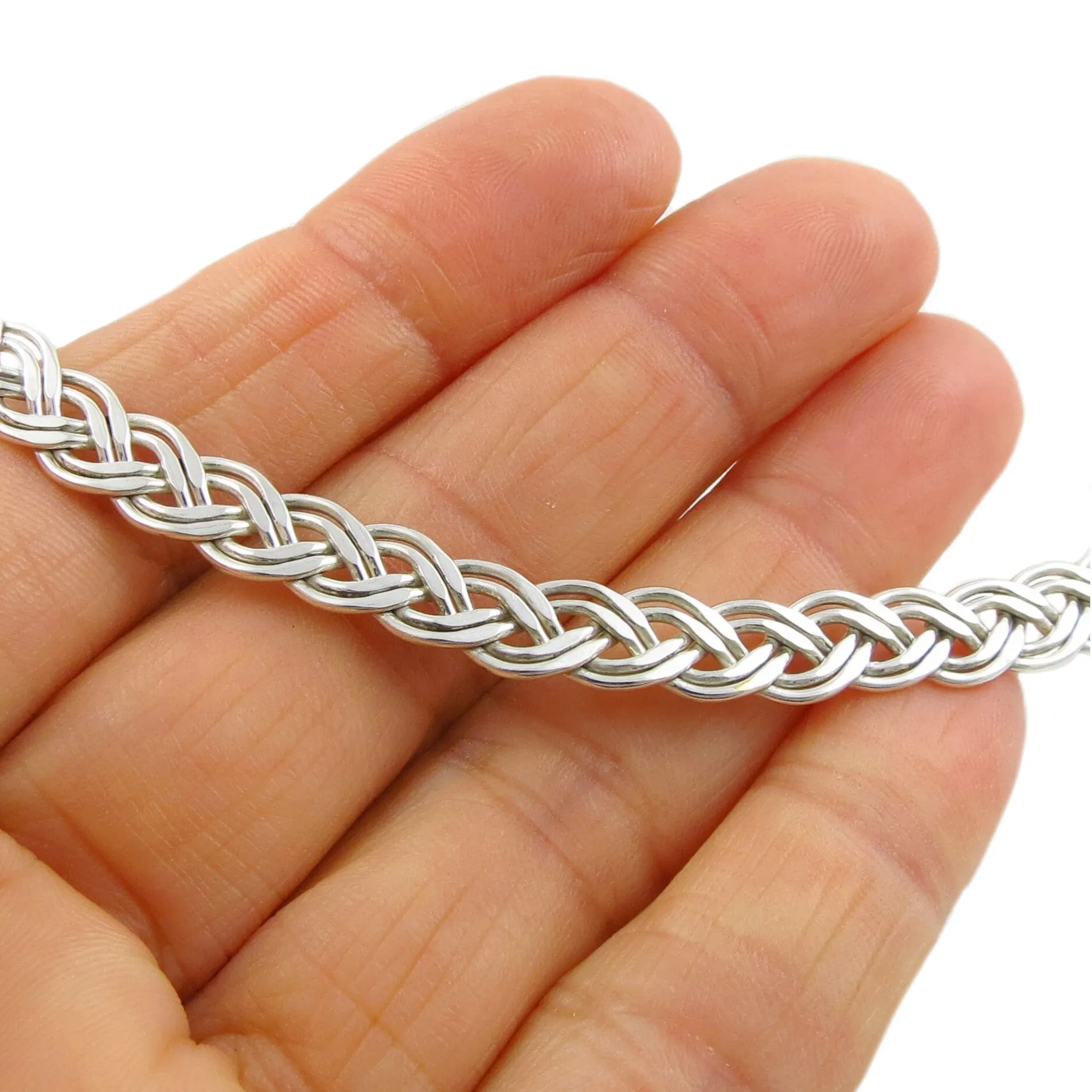 Hallmarked Solid Sterling Silver Woven Choker Torc