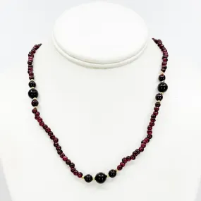 Hand Made Gold Filled garnet bead necklace