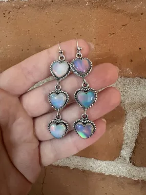 Handmade Opal and Sterling Silver Handmade Dangles