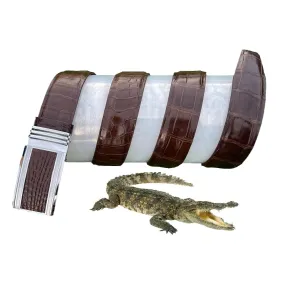 High-end Dark Brown Alligator Belt Men's - Automatic Buckle | BE-DAR-03