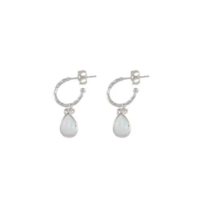 HOOP EARRINGS WITH PEAR SHAPE CZELLINE OPAL