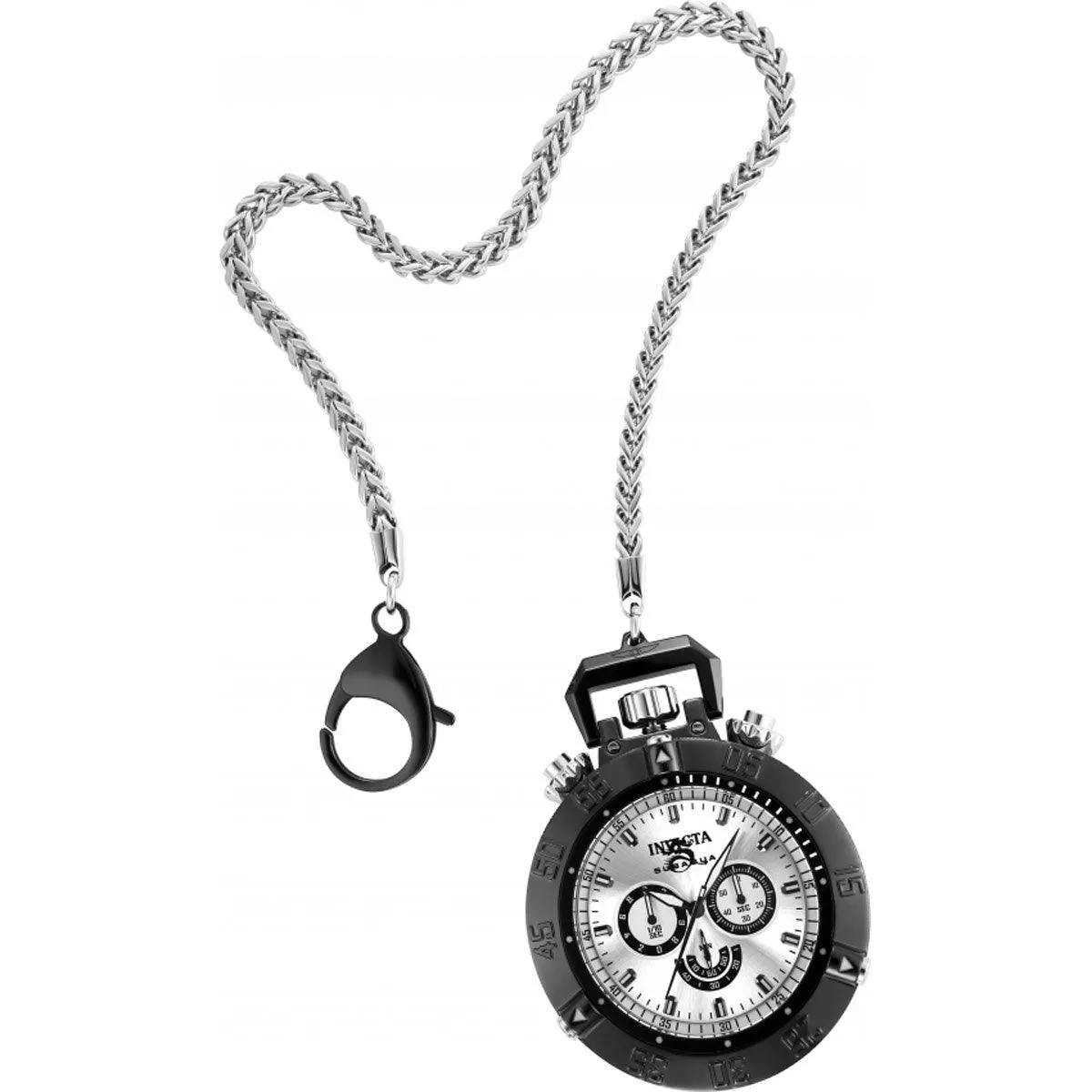 Invicta Men's Chronograph Pocket Watch - Subaqua Noma III Silver SS Chain | 34689