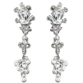 Ismaela CZ Cluster Chandelier Earrings | 76mm